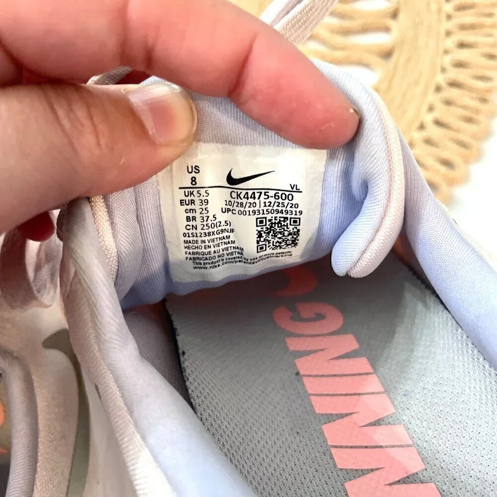 Nike Air Zoom Winflo 6 Pale Pink Washed Coral Women's Sneakers CK4475-600 Size 8
